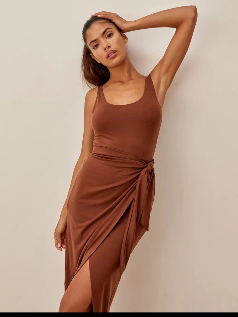 Reformation Kaila wrap midi dress bodycon